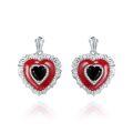 wholesale S925 silver designer-style natural garnet earrings with heart-shaped and unique design, featuring colored gemstone earrings-0-7