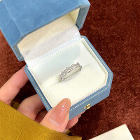 wholesale S925 sterling silver hollow floral ring for women, Korean-style petal design, luxurious and trendy, small and unique, fashionable index finger ring-Hollow wreath ring/approx. 1.82g>JZ016537 sterling silver