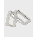 wholesale S925 Sterling Silver ET293 Korean Style Minimalist Geometric Square Earrings for Women, Versatile and Trendy Ear Clips-0-0