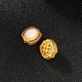 wholesale Gold-Plated S925 Ancient Silver Chinese Style Color-Preserving Small Bead Inlaid Candy BeiYun Spacer Bead DIY Jewelry Accessories-0-2