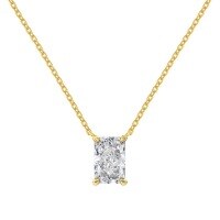 wholesale S925 Sterling Silver European and American Style Hot-selling Ring Necklace for Women, Sugar Princess Cut Cubic Zirconia with Frosted Design, Exquisite and Fashionable Jewelry-Gold DY190886-SG-WH 925 silver