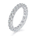 Sterling Silver Asymmetrical Hip-Hop Row Ring with Moissanite for Women-0-3
