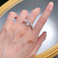 wholesale S925 Sterling Silver 6*9 White Diamond Square Sugar High-End Classic Fashion Ring for Women-0-3