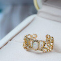 wholesale S925 silver gold-plated opal vine elegant vintage palace-style Japanese light luxury jewelry open ring-0-2