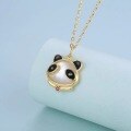 wholesale S925 Sterling Silver White Mother-of-Pearl Little Panda Necklace for Women, Small-scale Design Mascot, Lovely Cartoon Collarbone Jewelry-0-1