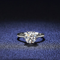 S925 Sterling Silver Six-Prong Crown Moissanite Snowflake Ring Factory Jewelry Drop Shipping-2 carats (D color moissanite)  No. 11