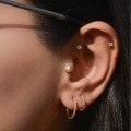 wholesale S925 Sterling Silver Waterdrop Zircon Studded Single Piercing Earring Cross-border Best-seller Minimalist Style Trendy Ear Cartilage Earring Manufacturer-0-2
