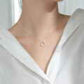 wholesale S925 silver sweet Japanese-style delicate diamond-inlaid small heart-shaped necklace for women D5421-0-2