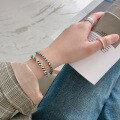 wholesale S925 Sterling Silver Korean Style Versatile Chain Bracelet with Minimalist Vintage Distressed Twist Design for Women-0-2