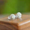 wholesale 925 Sterling Silver Openwork Inlaid Hetian Jade Earrings, New Chinese Palace Style, White Jade Tassel Cabochon-0-1