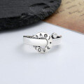 wholesale S925 Sterling Silver LOVE Letter Circle Ring Ins Minimalist Style Japanese Korean Versatile Fashion Index Finger Ring-0-1
