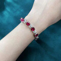 wholesale 925 Silver New Zhuozhifan Jewelry 7*7 Pigeon Blood Red Diamond Bracelet, Daily Classic Fashion Live Streaming Bestseller-0-3