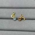 wholesale S925 Gold-Plated Heart Star Moon Charm Pendant DIY Bracelet Necklace Crystal Accessories-0-10