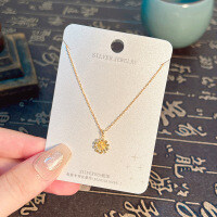 S925 Sterling Silver K Gold Pendant Necklace with Gourd and Plain Pi-S925 Sterling Silver YD1-0034 925 Silver