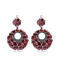 wholesale S925 Silver Inlaid Natural Garnet Stud Earrings, High-End Designed Jewelry Accessories with Natural Colored Gemstone Earrings-0-0