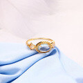 wholesale S925 silver Japanese-style light jewelry retro royal fashion elegant oval blue topaz chalcedony ring for women-0-2