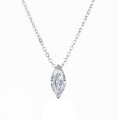 S925 Silver Moissanite Marquise Pendant Necklace, Simple and Versatile-0-3