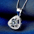 wholesale S925 Sterling Silver Diamond-Embedded Fashionable Light Luxury High-End Pendant for Women, Fresh and Sweet Diamond-Inlaid Necklace Wholesale and Drop Shipping-0-2