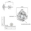 925 Sterling Silver Square Double Prong Single Stone D Color Moissanite Earrings-0-63