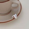 wholesale S925 Sterling Silver Open Heart Ring for Women, Korean Spring and Summer New Ins Trendy Versatile Heart-shaped Personality Ring-0-1