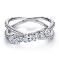 wholesale S925 Sterling Silver Oval Zirconia Women's Stackable Rings Wholesale Cross-Border, Does Not Fade-0-30