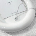 wholesale S925 Sterling Silver Light Luxury Micro-Inlaid Cat's Eye Lucky Four-Leaf Clover Necklace for Women, New Small and Fresh Forest-Style Design Pendant Necklace-0-0