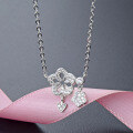 wholesale S925 Sterling Silver Korean Fashion OL Temperament Necklace for Women Cross-Border New Arrival Accessory Diamond-Encrusted Creative Minimalist Flower Collarbone Chain-0-5