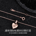 Gold-Plated 925 Sterling Silver Heart Pendant Necklace for Women-0-1
