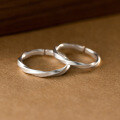 wholesale 999 Silver Ring New Style Simple Small Fashion Commuting Matte Twisted Couple Rings R02324-0-0