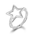 wholesale 925 Silver Ring, Ins-style Versatile Geometric Star Moon Ring for Women, Smooth Surface, European and American Wholesale Jewelry-0-8
