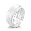 wholesale S925 Sterling Silver Geometric Irregular Creative Matte Design Open Ring Fashion Light Luxury Style Versatile Band-0-4