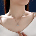 wholesale S925 Sterling Silver Cross-Border Best-Selling Moissanite Snowflake Necklace for Women, High-End Sparkling Sunflower Collarbone Chain Wholesale-0-3