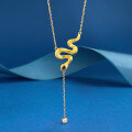 wholesale S925 silver new style gold brushed serpent necklace, cross-border hot item for Xiaohongshu live streaming-0-5
