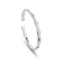 wholesale 9999 Silver Matte Bamboo Joint Openable Solid Silver Bangle, New Chinese Style Fashion Niche Gift for Women-0-4