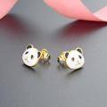 wholesale 925 Sterling Silver Cartoon Stud Earrings for Women, Hypoallergenic for Healing Ear Piercings, Small Panda Design, Minimalist Style, Sleep-Friendly for Ear Cartilage-0-3