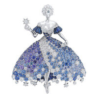 wholesale 925 Silver Gold-Plated High Carbon Diamond Dancing Fairy Royal Blue High Jewelry Women's Brooch-Royal Blue>925 Silver