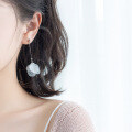 wholesale Sterling Silver S925 Petal Earrings for Women, Fashion Korean Style Small Fresh White Petal Flower Sweet Earring Accessories G0639-0-1