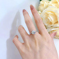 wholesale S925 Silver New Classic 8mm Six-Prong Ring for Women with High-Carbon Diamond Micro-Paved Engagement Ring Cross-Border-0-1