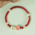 wholesale 925 Sterling Silver New Chinese Style Dragon Pattern Beaded Bracelet for Women, Small Batch Sophisticated Red Agate Gift-0-1