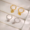 wholesale S925 Sterling Silver Farfan New Shiny Heart-shaped Ear Clasp For Women, Cross-border Simple Layering Earrings-0-2