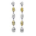 wholesale 925 Sterling Silver Ear Hooks for Women, Luxuriously Set with 6*9mm Pear-Shaped Teardrop Yellow Diamonds and High-Carbon Diamonds Earrings-0-4