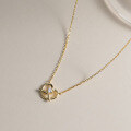wholesale S925 Sterling Silver Korean-style Sweet Cross Line Diamond Inlaid Hollow Heart Pendant Necklace Y01129-0-4