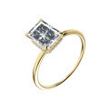 wholesale S925 Sterling Silver Cross-Border 2-Carat Radiant-Cut Square Moissanite Women's Ring Jewelry High-End Accessories-0-20