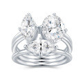925 Silver Cross-border Amazon Moissanite Marquise Ring Custom Processing-0-1