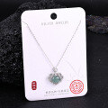 Metal Alloy Crystal Butterfly Necklace and Earring Set-0-8