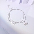 wholesale Sterling Silver Ginkgo Leaf Eight-Pointed Star Bracelet for Women, Versatile Small Design, Light Luxury Elegant Trendy Gift for Girlfriend Jewelry-0-0