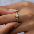 S925 Sterling Silver Moissanite French Luxury Design Women's Cross-border Ring-0-2