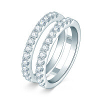 S925 Sterling Silver Square Zircon Ring, Cross-border Supply, Flashy & Minimalist Style-Style E [Clearance Sale with Free Shipping] Mozzarella  US Size 10