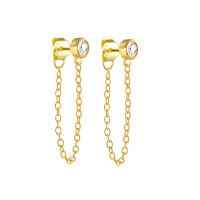 wholesale S925 Sterling Silver Trendy Drop Earrings, Lightweight Luxury, Versatile Ear Pins And Clasps-gold