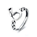 wholesale S925 Sterling Silver Korean Style Minimalist Number 6 Chain Open Ring Fashion Trendy Ins Thai Silver Ring for Women-0-4